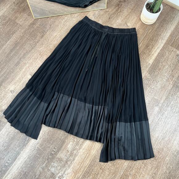 Bailey 44 Roxy Asymmetric Black Pleated Long Skirt Midi - Picture 2 of 4